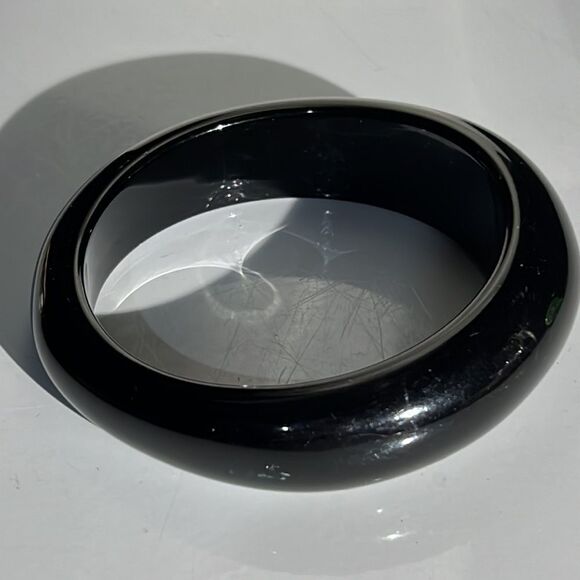 Bundle Sale 3 for $15 | Black Hard Plastic Bangle Bracelet - Picture 1 of 9